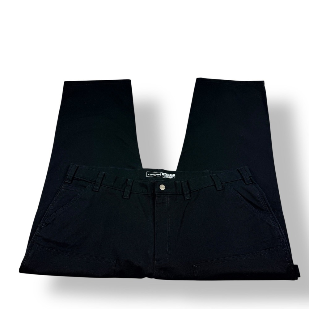Carhartt Relaxed Fit Utility Work Pants‎ Black Double Front Mens 44x28 Rugged